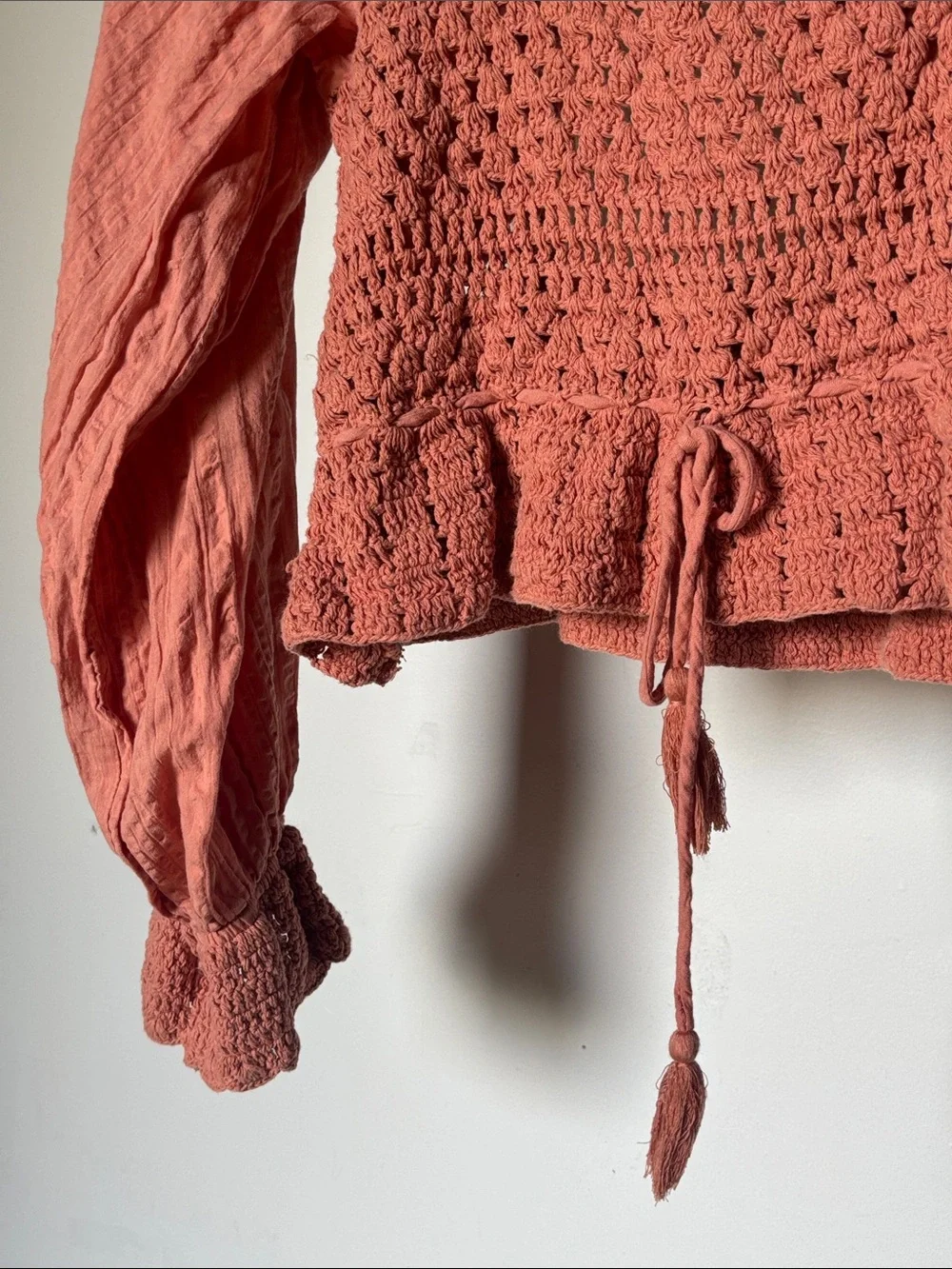 REVOLVE Free People Megan Crochet Top in Coral Sand